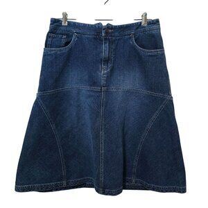 Sonoma Life+Style Womens Denim A-Line Skirt With Back Buckle Size 12 Dark Wash